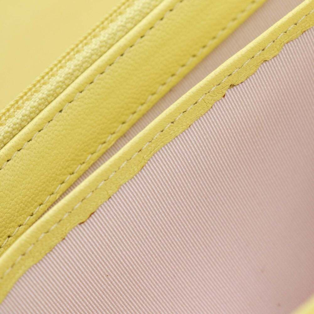 CHANEL Authentic Yellow Lambskin Leather Logo Wallet - Picture 14 of 16